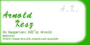 arnold kesz business card